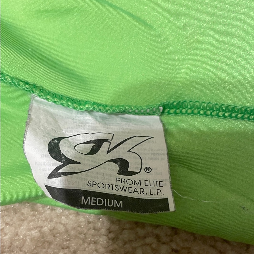 GK NEON GREEN SHIMMERING LEOTARD!Size: adult Medium! - Picture 10 of 14